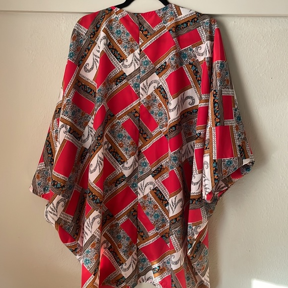 Vintage mixed media style open front duster kimono - Picture 5 of 5